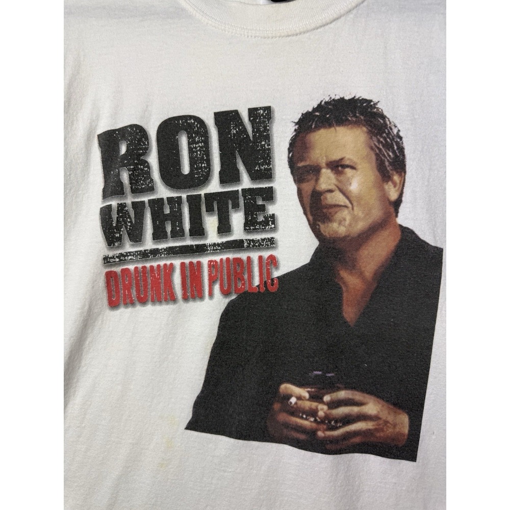 Vintage Ron White Drunk In Public Comedy Show White Shirt Size XLarge TaterSalad - Picture 4 of 11